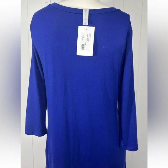 Zenana Outfitters Royal Blue Maxi Dress 3/4 Sleeve Sz M Side Leg Opening - Picture 6 of 9